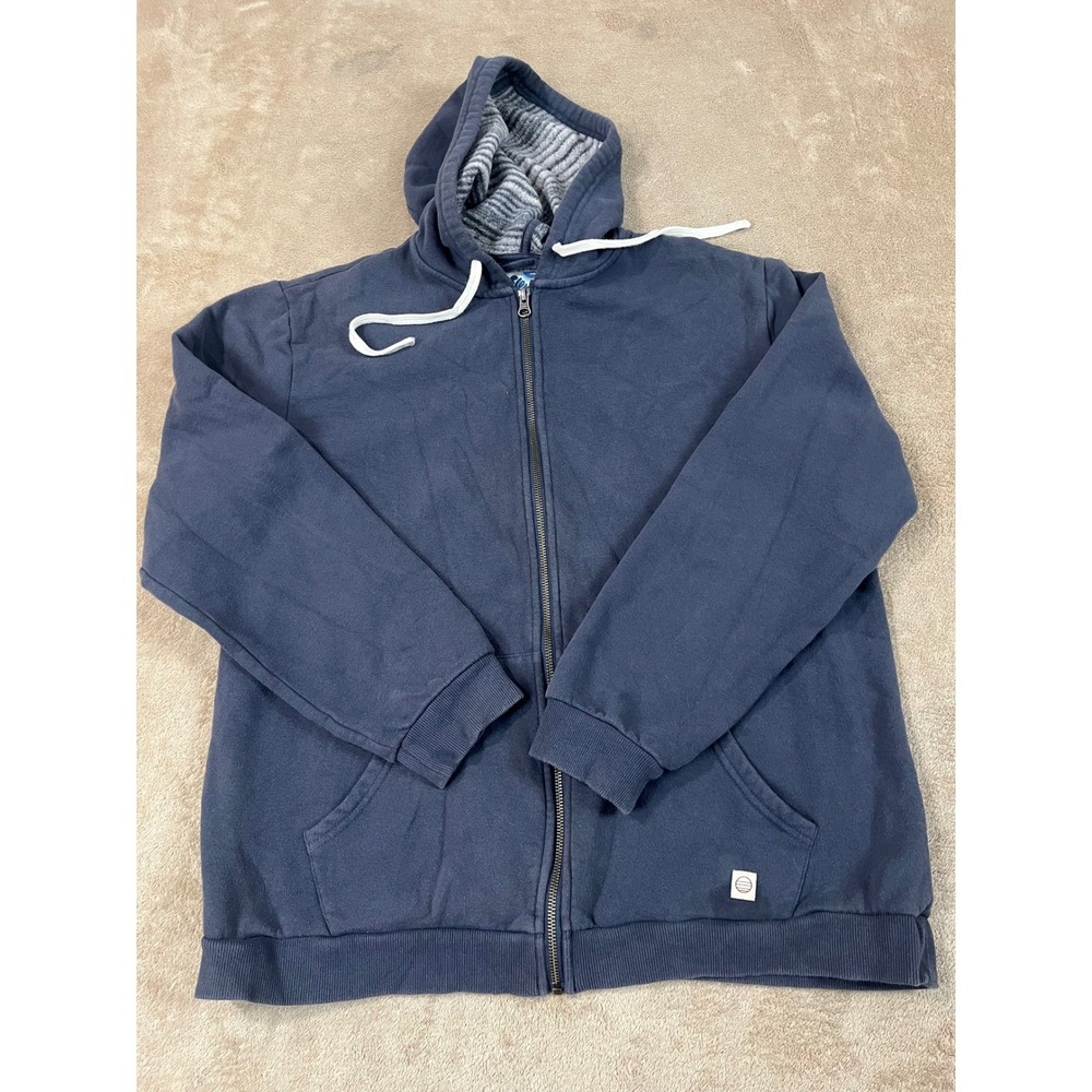 Marine Layer Cloud 9 Sweatshirt Men Size Large Blue Fleece Full Zip Hoodie Good